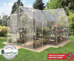 Skleník Sirius 4 mm - půdorys 3,83 x 3,83 m (stříbrná 4mm)