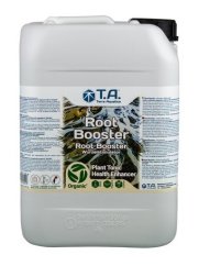 Bílý plastový kanystr T.A. Root Booster 10l s černou rukojetí, organický kořenový stimulátor s vitaminy a enzymy pro zdravý růst kořenů