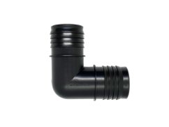 Černá plastová L-spojka Alien Hydroponics RDWC 50mm s ozubeným spojem a třemi vruby na každém konci pro pevné uchycení v hydroponické trubce Černá plastová L-spojka Alien Hydroponics RDWC 50mm s ozubeným spojem a třemi vruby na každém konci pro pevné uchycení v hydroponické trubce