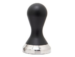 Flair Pro Tamper mit schwarzem ergonomischem Griff und glänzender Edelstahlbasis zur Kaffeezubereitung in häuslicher Umgebung Flair Pro Tamper mit schwarzem ergonomischem Griff und glänzender Edelstahlbasis zur Kaffeezubereitung in häuslicher Umgebung