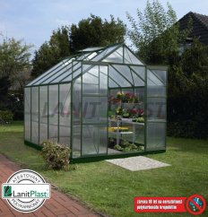 Skleník Uranus 8300 - rozměry 2,57 x 3,21 m (zelená 6 mm)