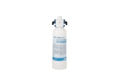 Cartuș filtrant BWT bestmax L alb cu etichetă albastră și conectori rapizi negri în partea superioară pentru conectarea la conductă