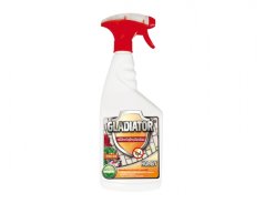 Bílá plastová rozprašovací láhev Gladiator Hobby 750ml s červenou spouští, totální herbicid na hubení veškeré vegetace a plevelů