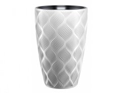 Obal na květník FLOW SLIM plastový bílý d29x48cm