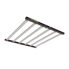 SunPro HITTER 720W LED pěstební svítidlo s černým kovovým rámem a šesti bílými LED panely s oranžovými rohy pro indoor pěstování rostlin