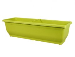 VERBENA 50cm-es világoszöld műanyag virágláda téglalap alakban, 50x16,8x19,8 cm méretben, ideális virágok és fűszernövények termesztéséhez VERBENA 50cm-es világoszöld műanyag virágláda téglalap alakban, 50x16,8x19,8 cm méretben, ideális virágok és fűszernövények termesztéséhez