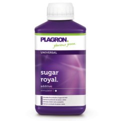 Plagron Sugar Royal 250ml - fialová plastová lahvička s bílým uzávěrem, univerzální květový stimulátor pro podporu tvorby cukrů a pryskyřice