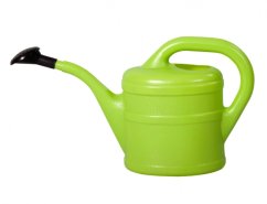 Regadera de plástico verde de 1l con rosetón - regadera de jardinería moderna con formas redondeadas, mango ergonómico y cuello de vertido largo Regadera de plástico verde de 1l con rosetón - regadera de jardinería moderna con formas redondeadas, mango ergonómico y cuello de vertido largo