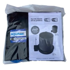 Autopot náhradní set 50ltr XXL Module včetně černého plastového květníku v průhledném obalu s modrým návodem na sestavení a AQUAvalve systémem