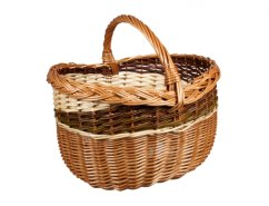 Košík KOMBI nákupní zaoblený proutěný 40x30x25cm