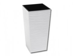 Obal na květník FINEZIA PROUTÍ plastový bílý 35x35x68cm