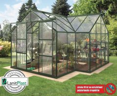Skleník Sirius 4 mm - půdorys 3,83 x 3,83 m (zelená)
