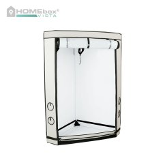 Carpa de cultivo Homebox Vista Triangle en color beige con base triangular 120x85x160cm, interior blanco reflectante y marco negro