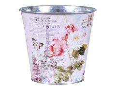 Obal na květník EIFFEL FLOWERS plechový d12x11cm