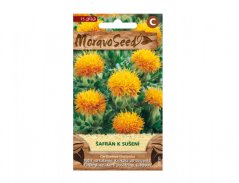 Saffron seeds package for drying by MoravoSeed with orange flowers on green stems, paper packaging with plant photo contains 20 seeds Saffron seeds package for drying by MoravoSeed with orange flowers on green stems, paper packaging with plant photo contains 20 seeds