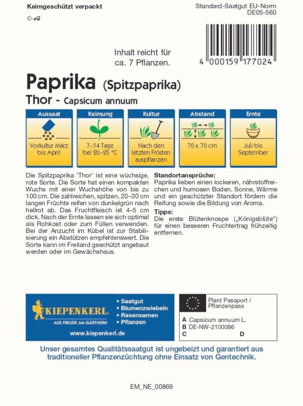 Kiepenkerl Paprika Thor, F1