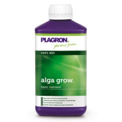 Plagron Alga Grow 500ml - violetti muovipullo kasvuvaiheen perusravinteella, valkoinen korkki ja vihreä etiketti