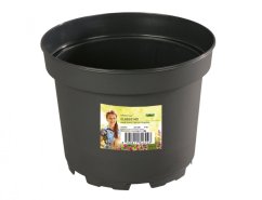 Svart plastblomkruka CLASSIC MCI diameter 26cm volym 7 liter med rund form och dräneringshål i botten för växtodling Svart plastblomkruka CLASSIC MCI diameter 26cm volym 7 liter med rund form och dräneringshål i botten för växtodling