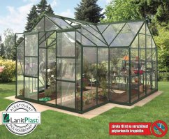 Skleník Sirius 4 mm - půdorys 3,83 x 3,83 m (zelená)