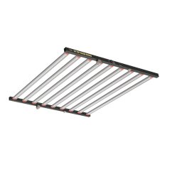 Černé LED osvětlení SunPro HITTER 1000W s bílými světelnými trubicemi a červenými koncovkami na černém rámu pro pěstování rostlin